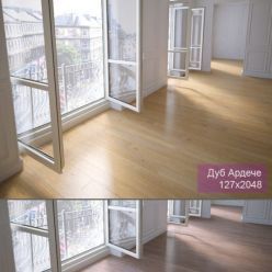 3D model 2 types of parquet Oak Ardeche, Oak Severe (max 2011, obj)