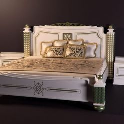 3D model Classic bed with pillars