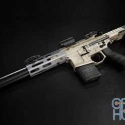 3D model Submachine gun AAC Honey Badger