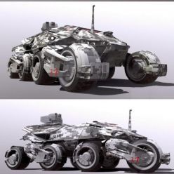 3D model Sci Fi Military Armor Vehicle PBR
