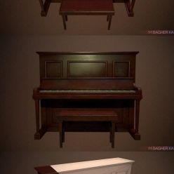 3D model 1920 Upright Piano PBR