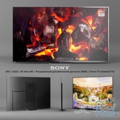 3D model Sony AF8 OLED 4K Ultra HD (HDR) Smart TV (Android TV)