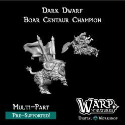 3D model Dark Dwarf Boar Centaur Champion – 3D Print