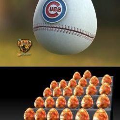 3D model Baseball Easter Eggs Pack1 – 3D Print