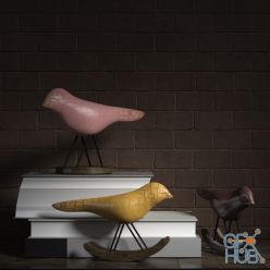 3D model Birds and books