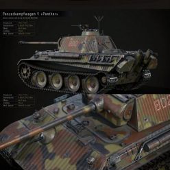 3D model PZV Panther Tank PBR