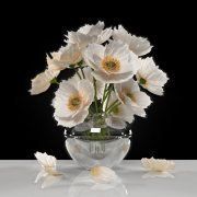 3D model Vase with white poppies
