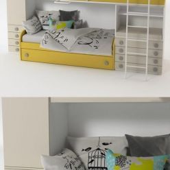 3D model Bunk Yellow Bed