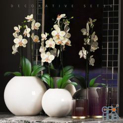 3D model DECORATIVE SET 16 (orchid, vase)