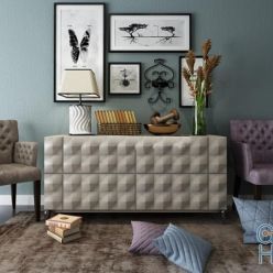 3D model Group of furnishings for the mixed living room 46