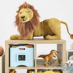 3D model Shelving Kallax with toys and furniture