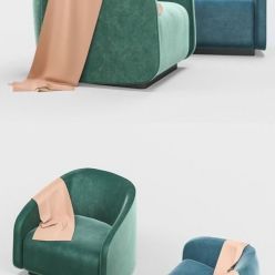 3D model Armchair Fanny by Fendi Casa