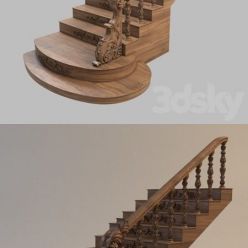 3D model Classic Stairs Wooden