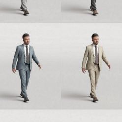 3D model Humano Elegant Man Walking and talking 0302