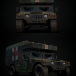 3D model Humvee Ambulance PBR