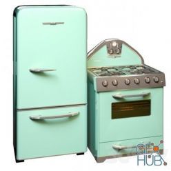 3D model Refrigerator and stove Northstar