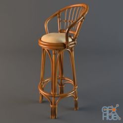 3D model Stool bar rattan (max)