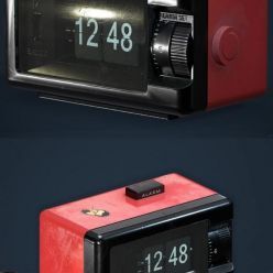 3D model Seiko DP 690T Flip Alarm Clock PBR