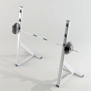 3D model Sports equipment rack with a barbell