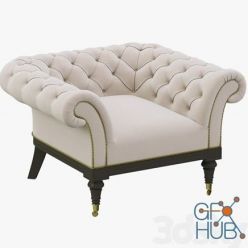 3D model Restoration Hardware Islington Chesterfield Upholstered Chair