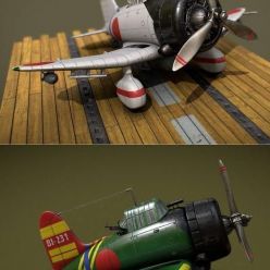 3D model Toon AICHI D3A VAL naval aviation and Toon AICHI D3A VAL Japanese Air Force – 3D Print
