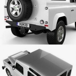 3D model Land Rover Defender 90 Station Wagon 2011 car