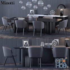 3D model Minotti furniture set with LOU table