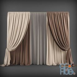3D model Curtains in a contemporary style