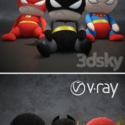 3D model Soft toys superheroes of the DC universe