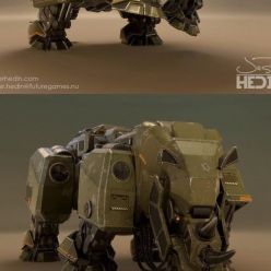 3D model Mechanical Rhinoceros PBR