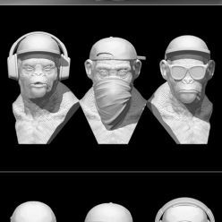 3D model 3 Wise Monkeys – 3D Print