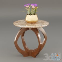 3D model Table with flowers
