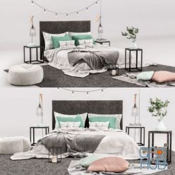 3D model Decorative Bedroom Set (Vray)