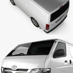 3D model Toyota HiAce SWB Panel Van 2013