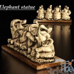 3D model Figurine elephants