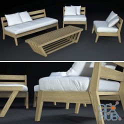 3D model OUTDOOR FURNITURE with sofa Madera