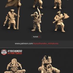 3D model Kyoushuneko Miniatures Dwarf Miners & Kuzhak – 3D Print