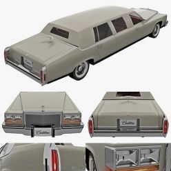 3D model Cadillac Fleetwood Limousine 1986
