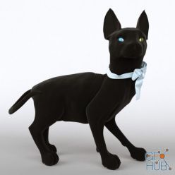 3D model Sphynx cat with different eyes