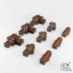 3D model Half-timbered houses