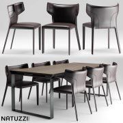 3D model Natuzzi table Omega and chair Pi Greco