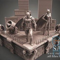 3D model Cubebrush – Aquaman and Batman Diorama 3D Printable