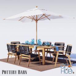 3D model Pottery Barn outdoor furniture Palmer Rope