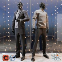 3D model Male mannequin with clothes