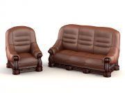 3D model Leather sofa and armchair