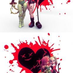 3D model Poison Ivy and Harley Quinn - Bloody Duet – 3D Print