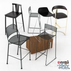 3D model Emu chair set