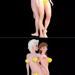 3D model Elsa y Anna de frozen desnudas, amor de hermanas – 3D Print