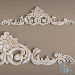 3D model Decor with a flower in the center
