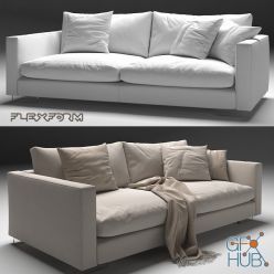 3D model Flexform Magnum sofa with plaid